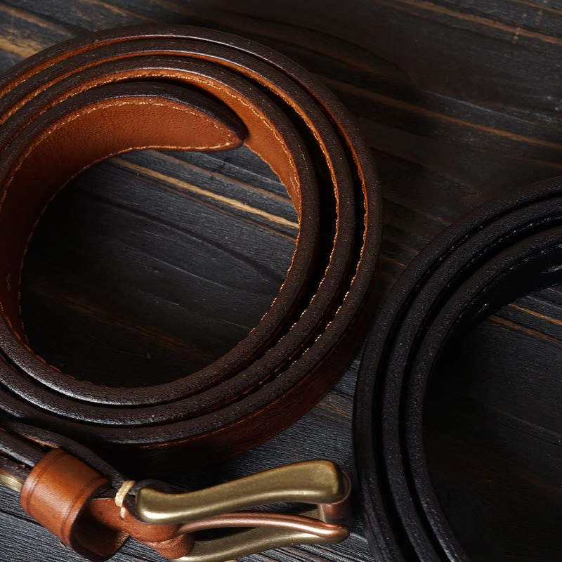 Solid Brass Buckle Western Embossed Flower Leather Belt - image 4