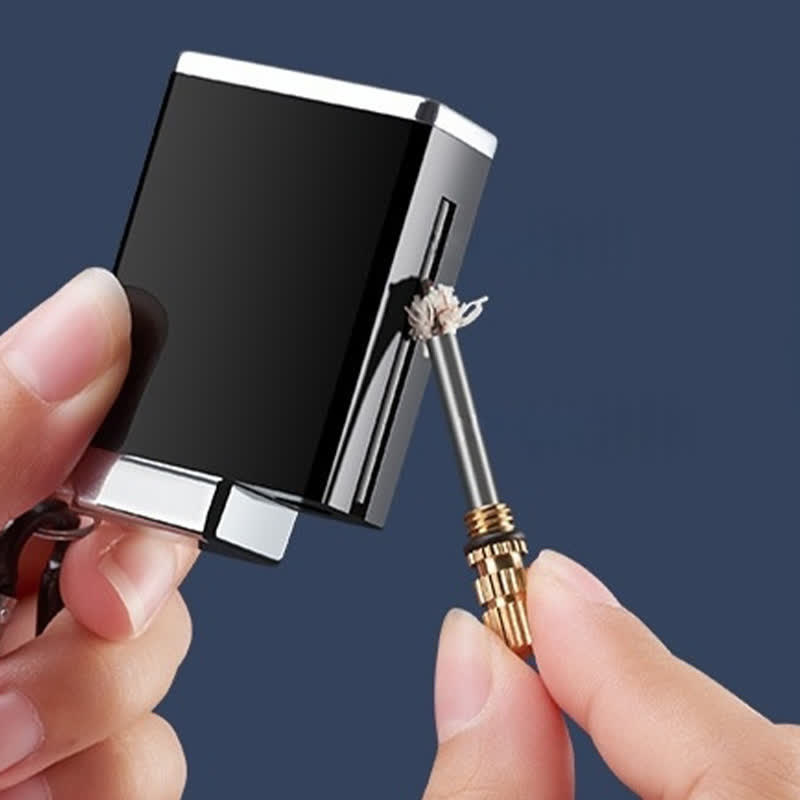 Mini Rectangle 2-in-1 Portable Ashtray Matchstick Kerosene Lighter - image 5