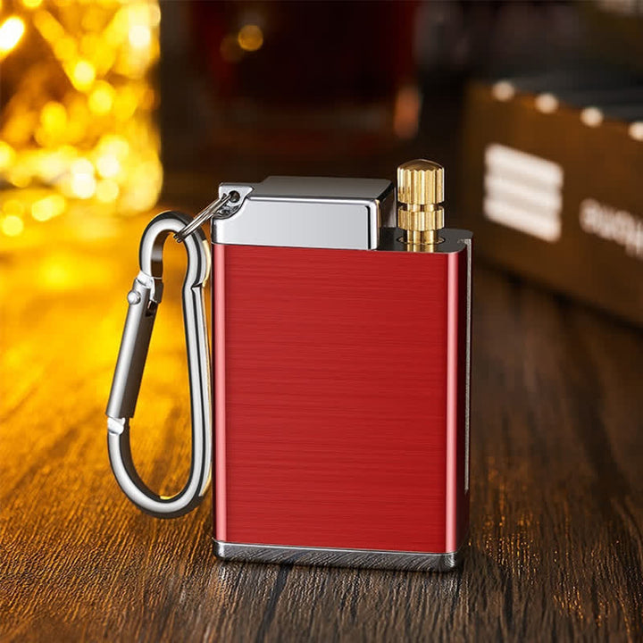 Mini Rectangle 2-in-1 Portable Ashtray Matchstick Kerosene Lighter - Red - image 10