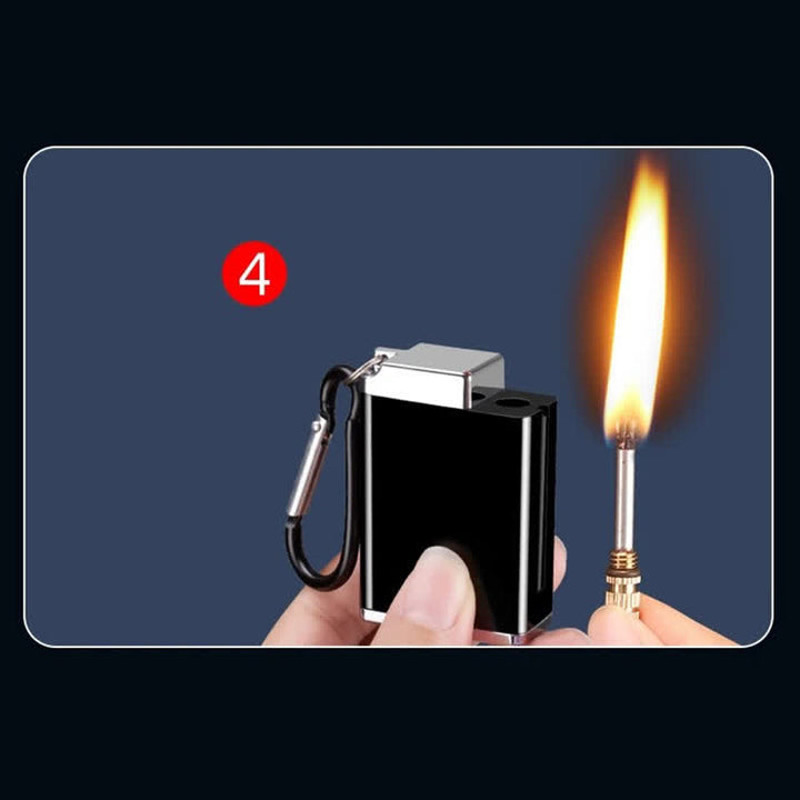 Mini Rectangle 2-in-1 Portable Ashtray Matchstick Kerosene Lighter - image 9