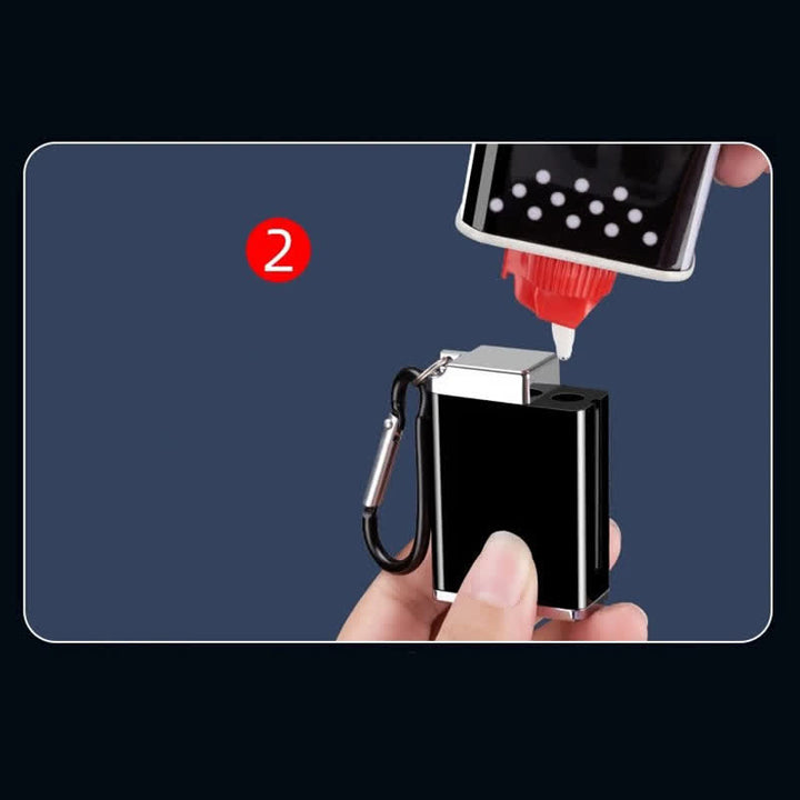Mini Rectangle 2-in-1 Portable Ashtray Matchstick Kerosene Lighter - image 7