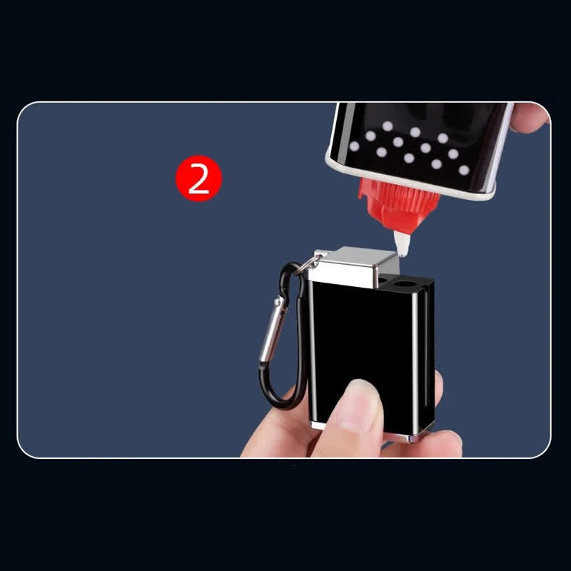 Mini Rectangle 2-in-1 Portable Ashtray Matchstick Kerosene Lighter - image 7