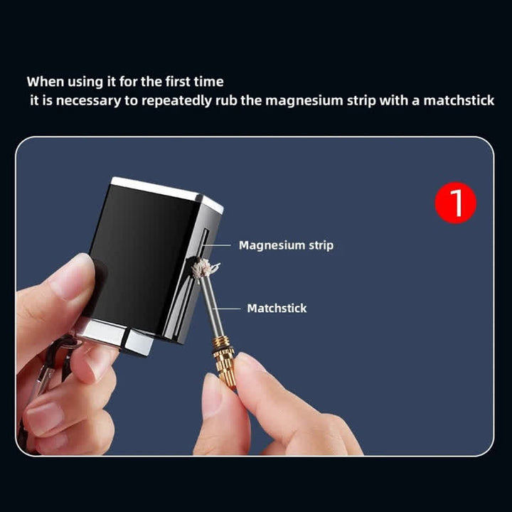 Mini Rectangle 2-in-1 Portable Ashtray Matchstick Kerosene Lighter - image 6