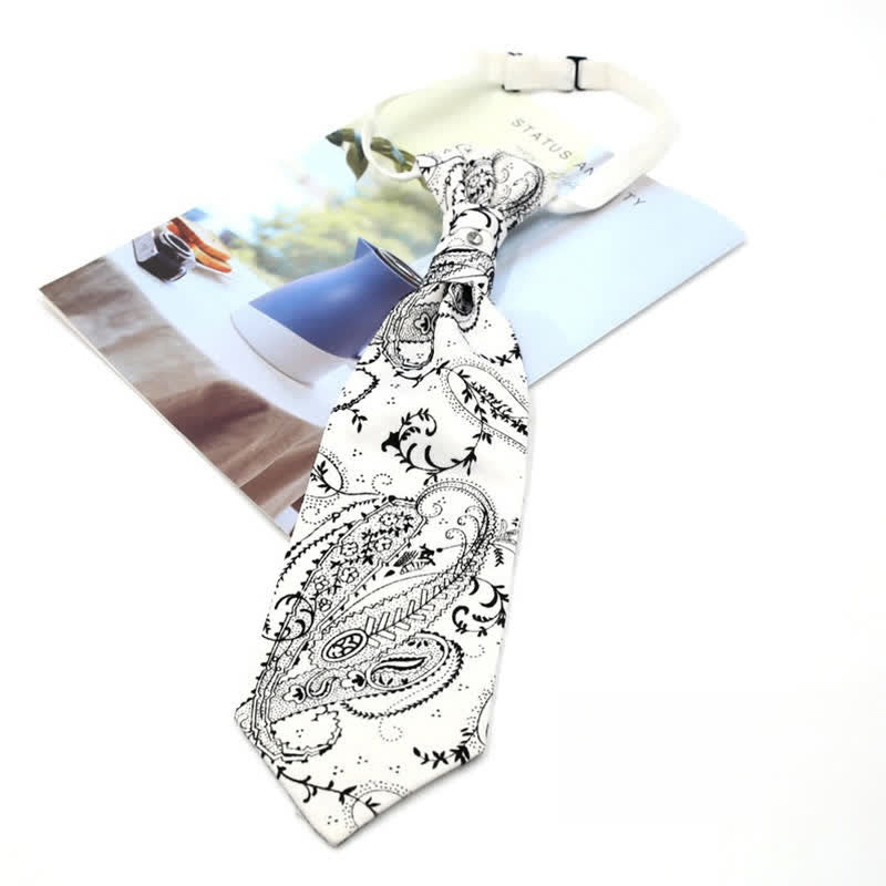 Men's Pre-Tied Ruche Cravat Luxury Paisley Tuxedo Ascot Necktie - Style #15 - image 17