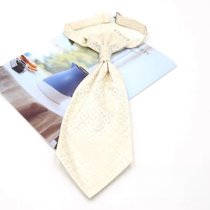Men's Pre-Tied Ruche Cravat Luxury Paisley Tuxedo Ascot Necktie - Style #11 - image 13