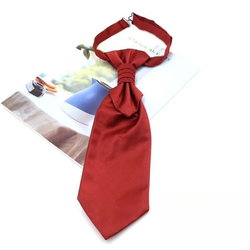 Men's Pre-Tied Ruche Cravat Luxury Paisley Tuxedo Ascot Necktie - Style #4 - image 6