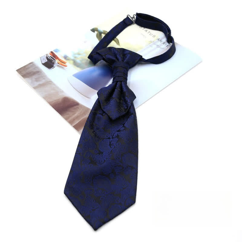 Men's Pre-Tied Ruche Cravat Luxury Paisley Tuxedo Ascot Necktie - Style #8 - image 10