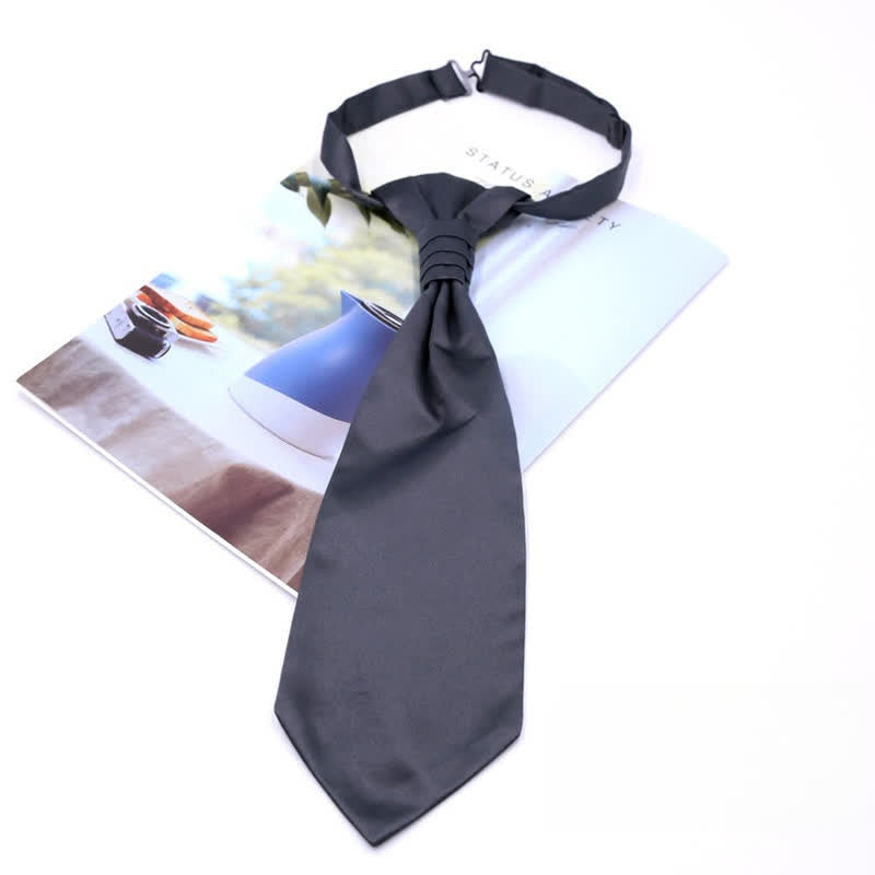 Men's Pre-Tied Ruche Cravat Luxury Paisley Tuxedo Ascot Necktie - Style #5 - image 7