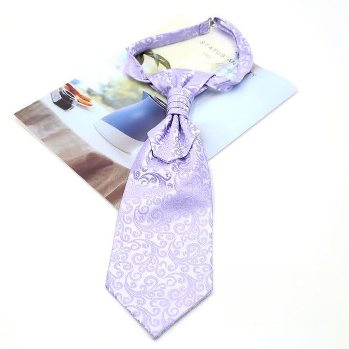 Men's Pre-Tied Ruche Cravat Luxury Paisley Tuxedo Ascot Necktie - Style #1 - image 1