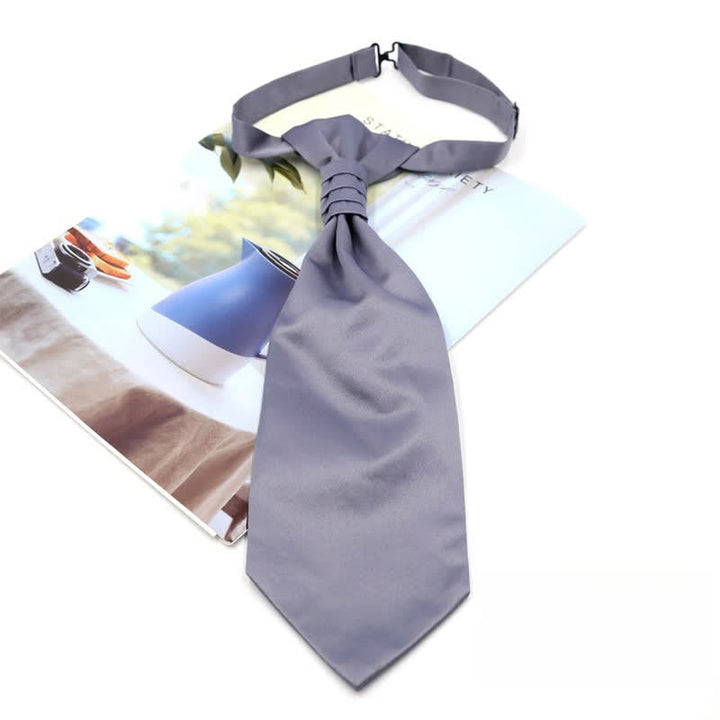 Men's Pre-Tied Ruche Cravat Luxury Paisley Tuxedo Ascot Necktie - Style #6 - image 8