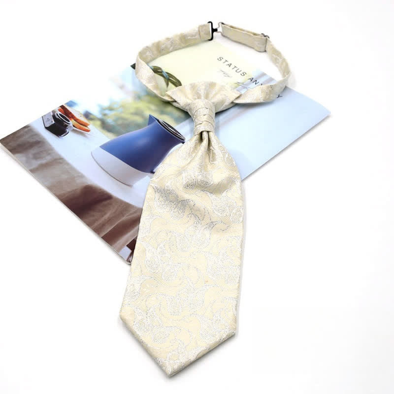 Men's Pre-Tied Ruche Cravat Luxury Paisley Tuxedo Ascot Necktie - Style #12 - image 14