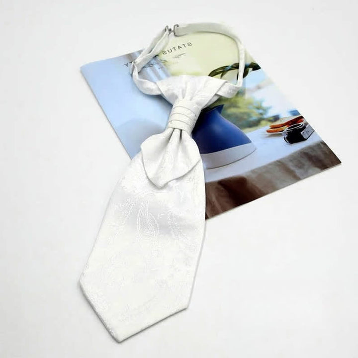 Men's Pre-Tied Ruche Cravat Luxury Paisley Tuxedo Ascot Necktie - Style #16 - image 18