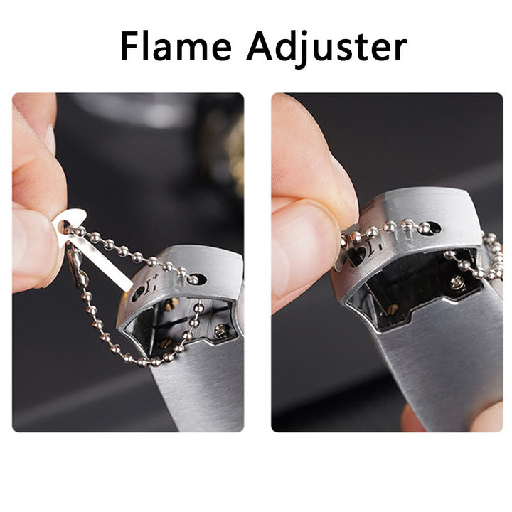 Windproof Metal Foldable Knife Jet Torch Refillable Butane Lighter - image 7