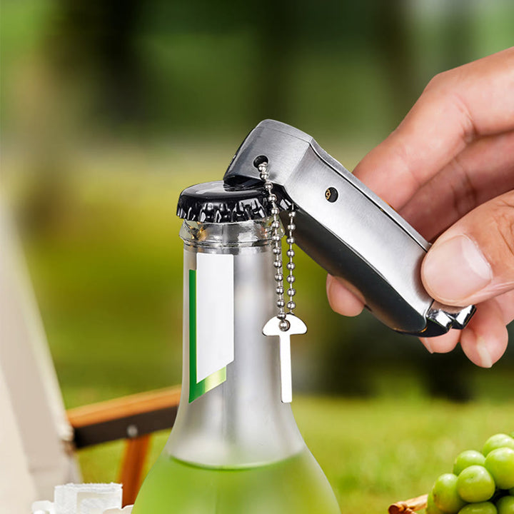 Windproof Metal Foldable Knife Jet Torch Refillable Butane Lighter