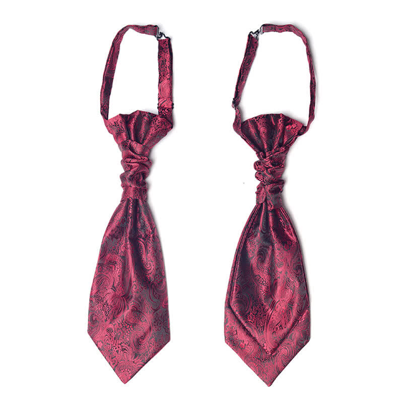 Men's Pre-Tied Paisley Patterned Wrinkle Knot Ascot Necktie