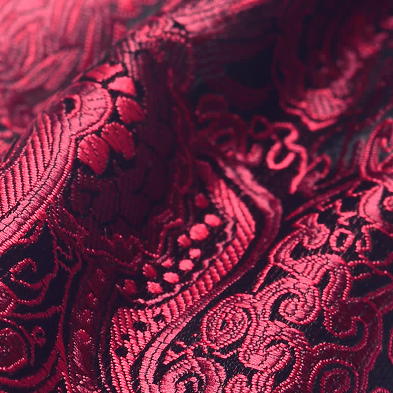 Men's Pre-Tied Paisley Patterned Wrinkle Knot Ascot Necktie