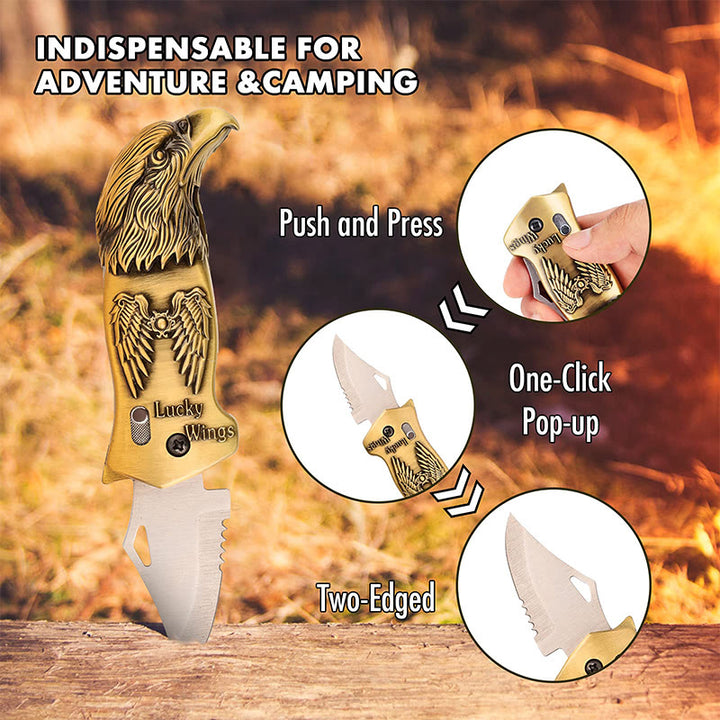 Metal Eagle Head Foldable Knife Jet Torch Refillable Butane Lighter - image 4