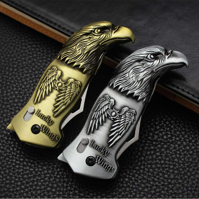 Metal Eagle Head Foldable Knife Jet Torch Refillable Butane Lighter - image 0