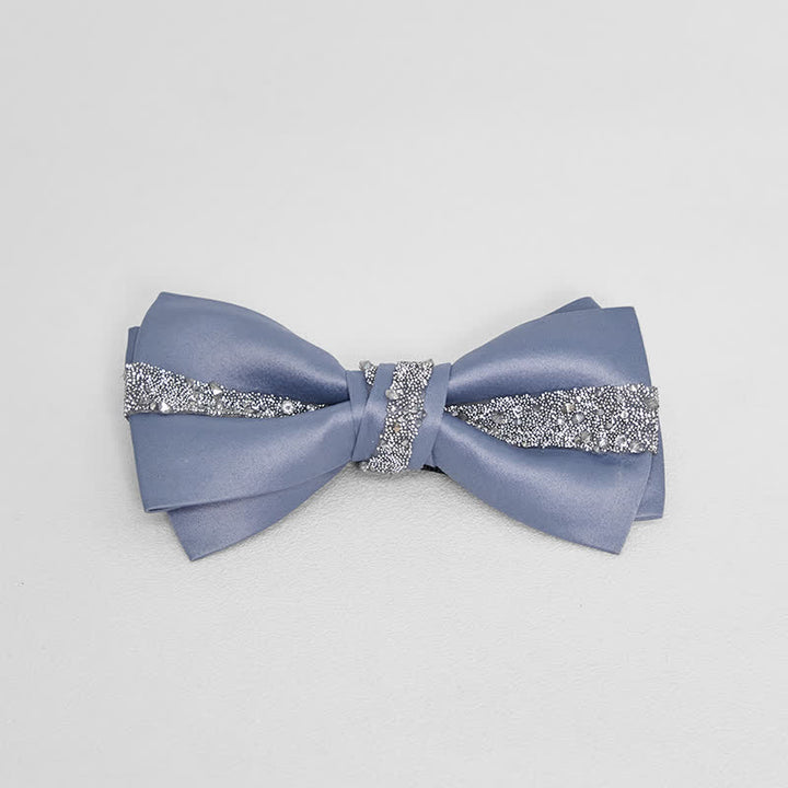 Men's Sparkling Glitter Bow Tie Pocket Square - Sky Blue - Bow Tie - image 5