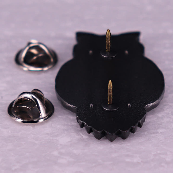 Owl Bird Talons Eyes Skull Skeleton Brooch - image 3