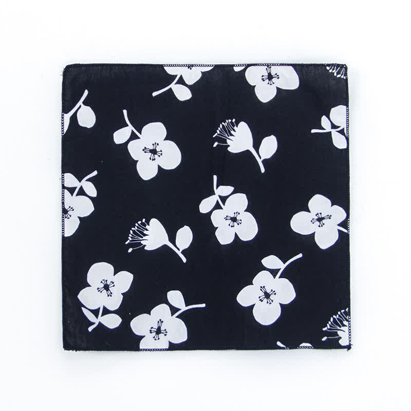 Men's Fresh Floral Patterns Cotton Pocket Square