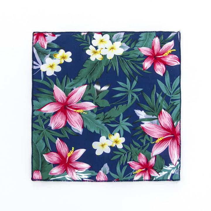 Men's Fresh Floral Patterns Cotton Pocket Square