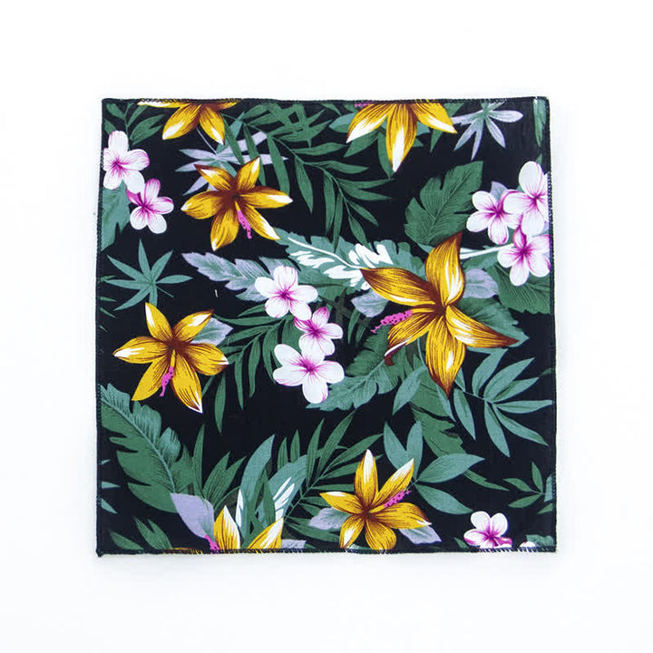 Men's Fresh Floral Patterns Cotton Pocket Square