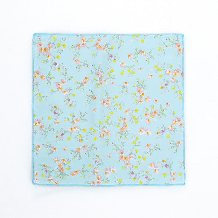 Men's Fresh Floral Patterns Cotton Pocket Square