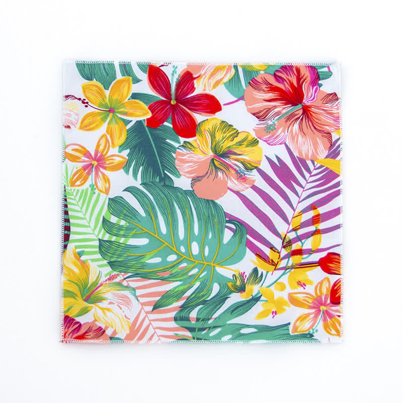 Men's Fresh Floral Patterns Cotton Pocket Square - Style #11 - image 12