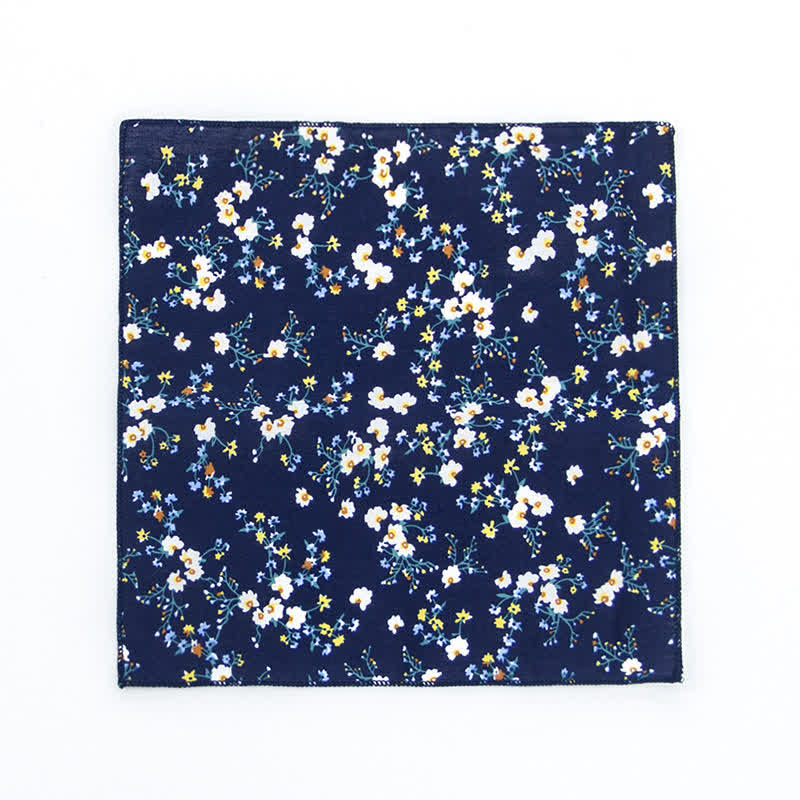 Men's Fresh Floral Patterns Cotton Pocket Square