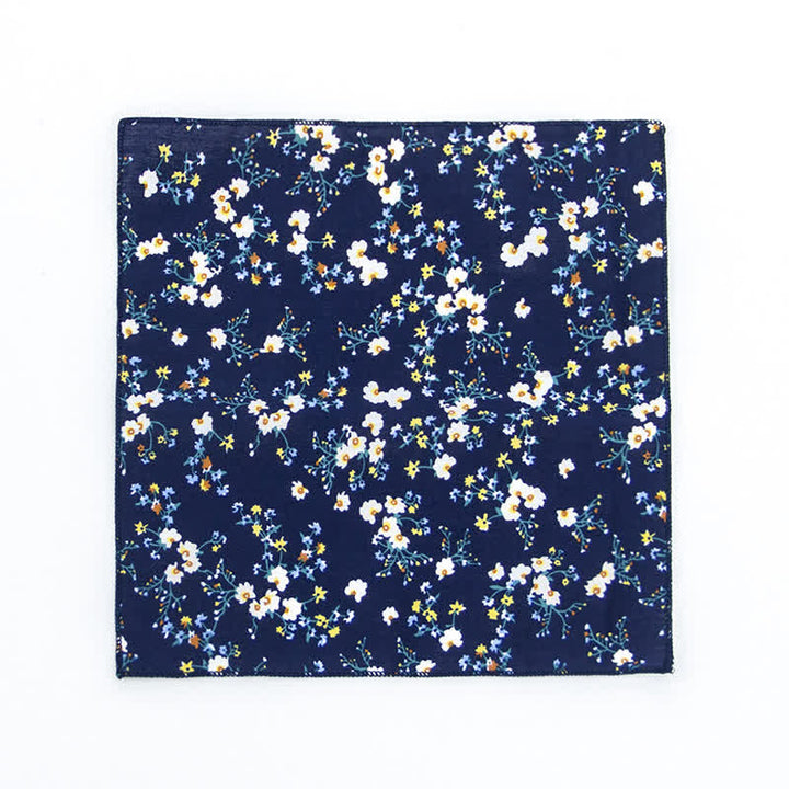 Men's Fresh Floral Patterns Cotton Pocket Square
