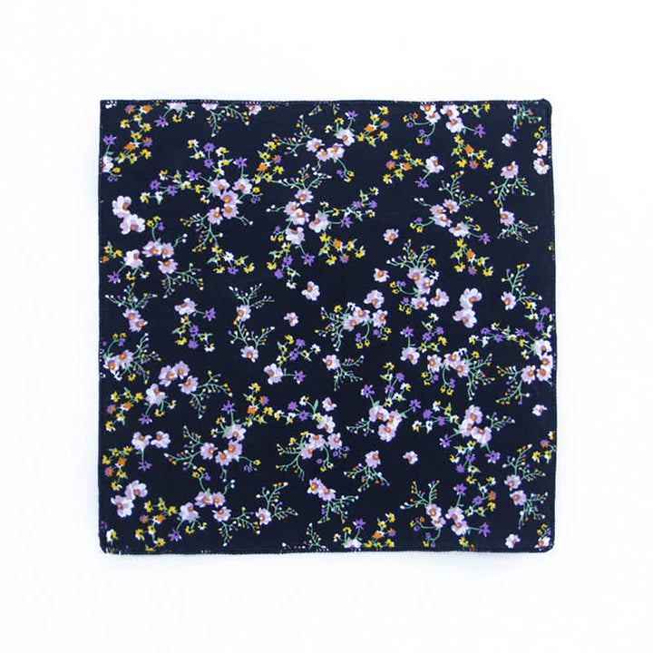 Men's Fresh Floral Patterns Cotton Pocket Square