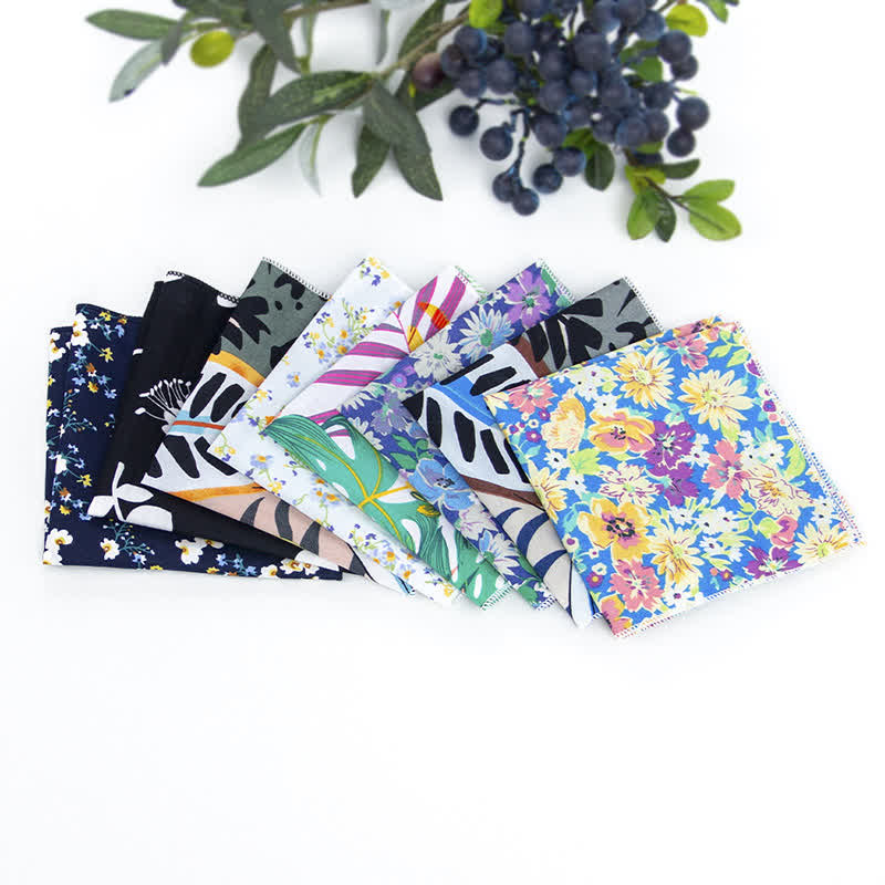 Men's Fresh Floral Patterns Cotton Pocket Square - image 1