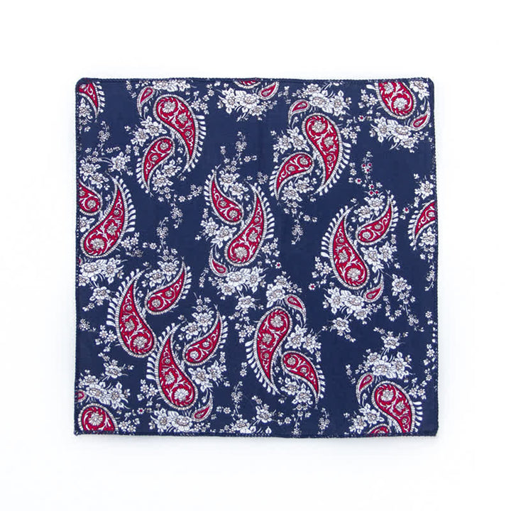 Men's Fresh Floral Patterns Cotton Pocket Square