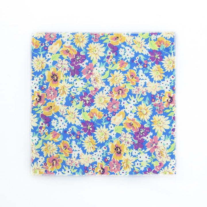 Men's Fresh Floral Patterns Cotton Pocket Square