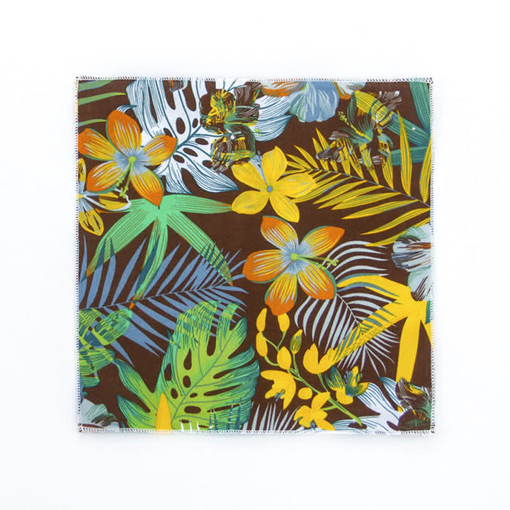 Men's Fresh Floral Patterns Cotton Pocket Square