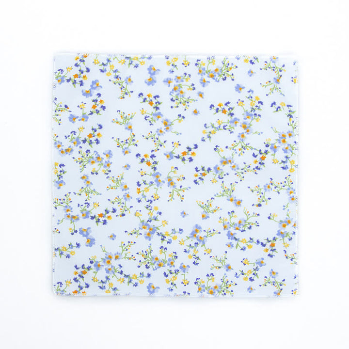 Men's Fresh Floral Patterns Cotton Pocket Square