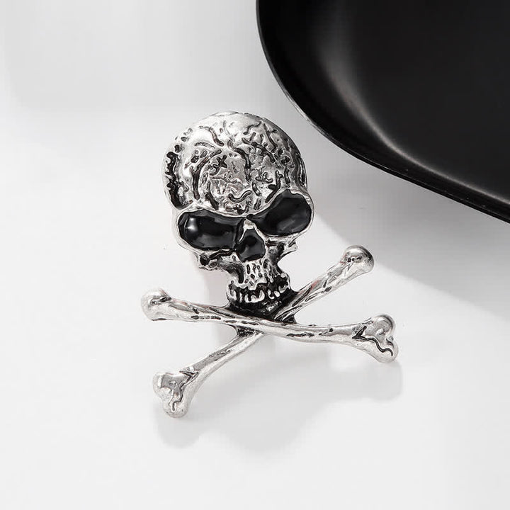 Decorative Punk Skull Crossbone Pirate Brooch - image 7