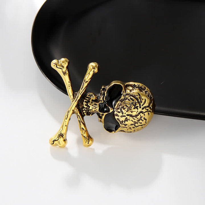 Decorative Punk Skull Crossbone Pirate Brooch - image 4