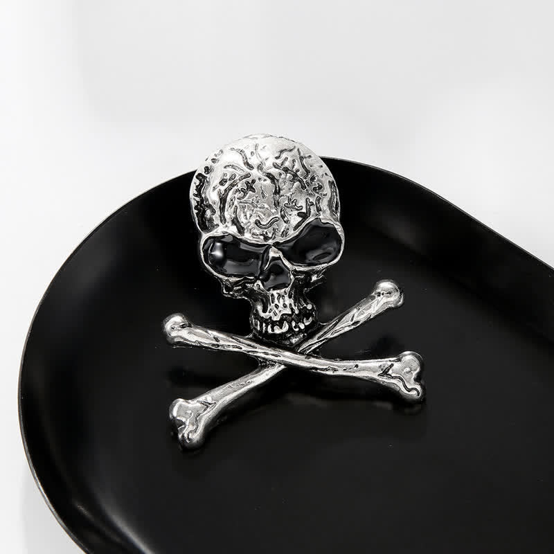 Decorative Punk Skull Crossbone Pirate Brooch - image 6