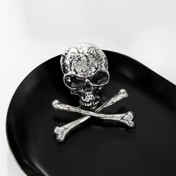 Decorative Punk Skull Crossbone Pirate Brooch - image 6