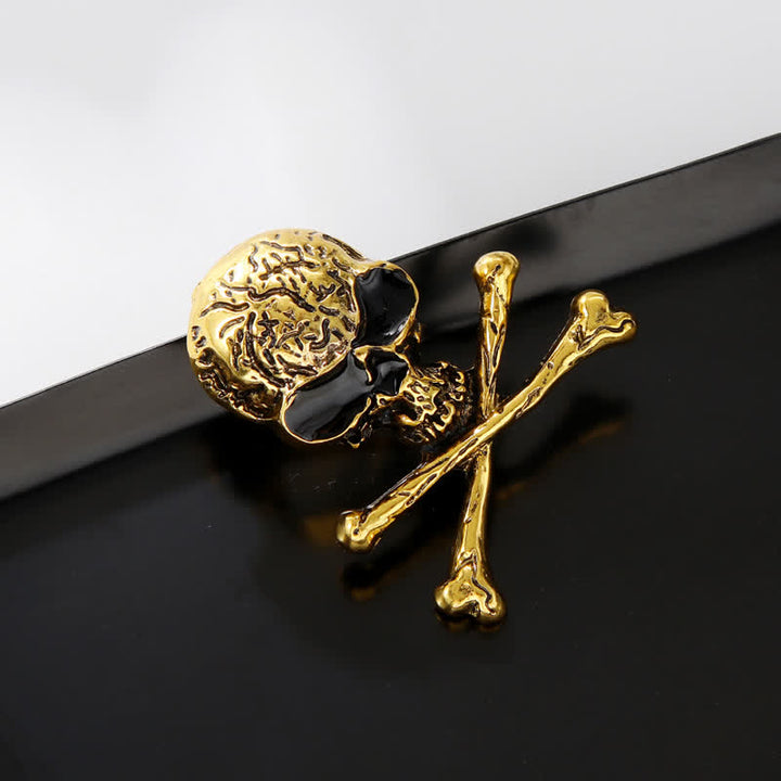 Decorative Punk Skull Crossbone Pirate Brooch - image 2