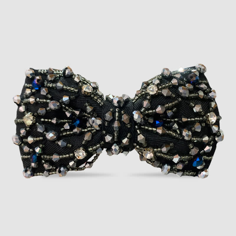 Sparkling Colorful Crystal Embroidered Beaded Bow Tie - Style #4 - image 4