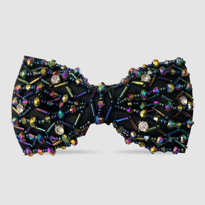 Sparkling Colorful Crystal Embroidered Beaded Bow Tie - Style #2 - image 2