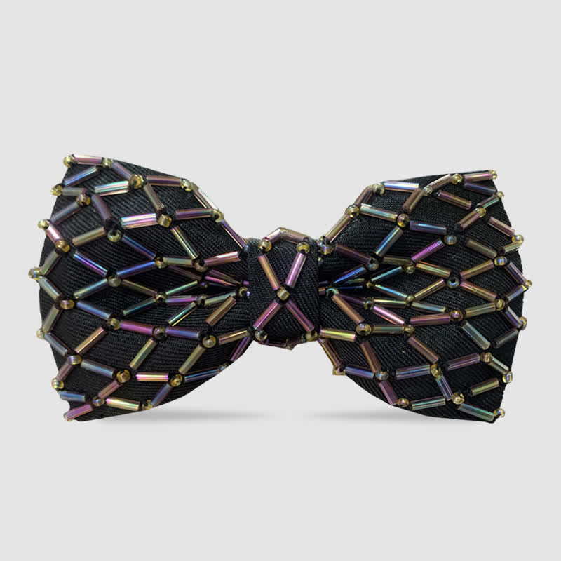 Sparkling Colorful Crystal Embroidered Beaded Bow Tie - Style #1 - image 0
