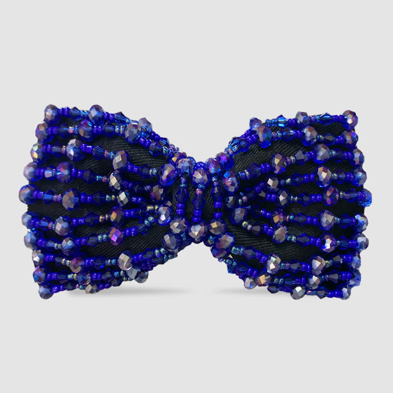 Sparkling Colorful Crystal Embroidered Beaded Bow Tie - Style #6 - image 9