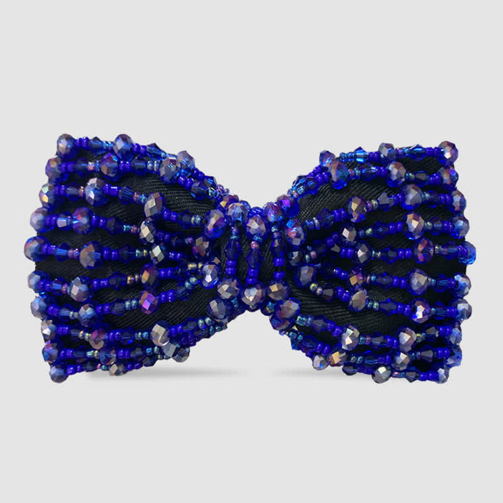Sparkling Colorful Crystal Embroidered Beaded Bow Tie - Style #6 - image 9