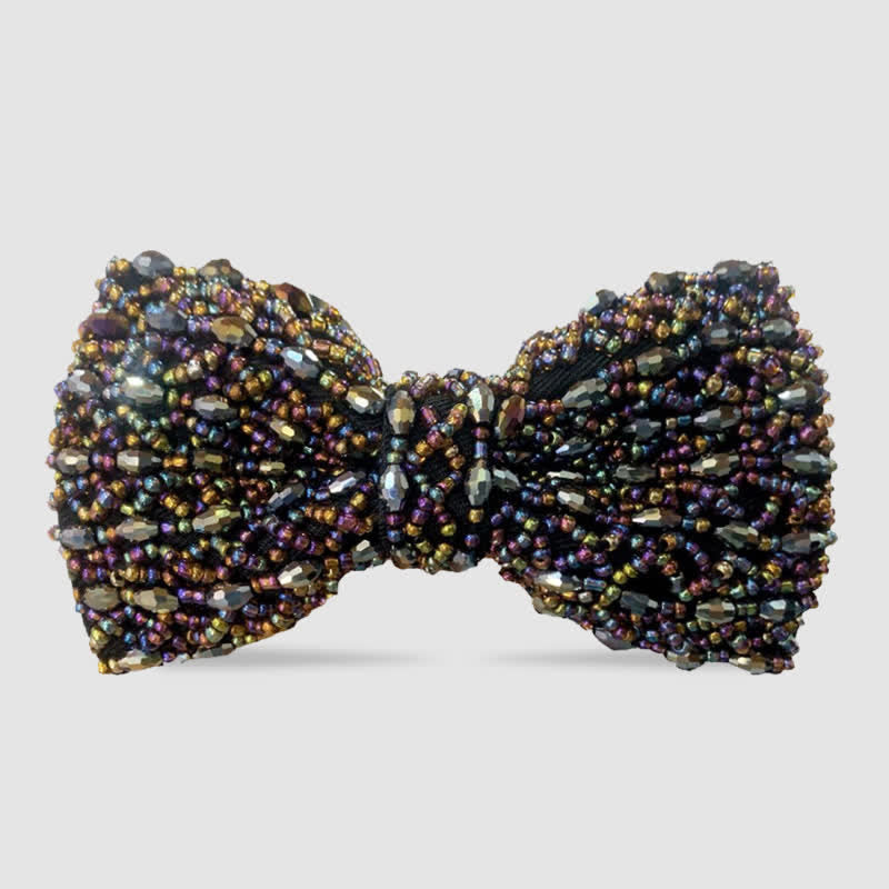 Sparkling Colorful Crystal Embroidered Beaded Bow Tie - Style #5 - image 6