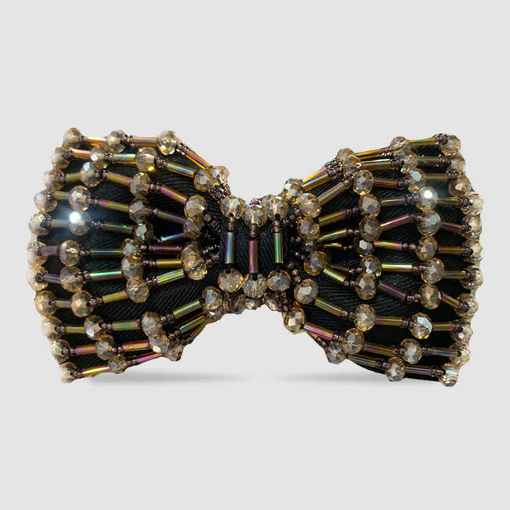 Sparkling Colorful Crystal Embroidered Beaded Bow Tie - Style #3 - image 3