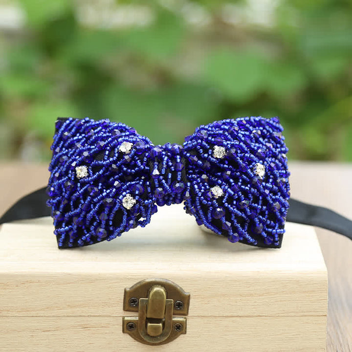 Sparkling Colorful Crystal Embroidered Beaded Bow Tie - image 10